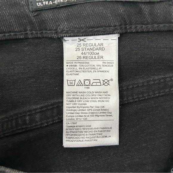 Banana Republic Women's High Rise Skinny Jeans Button Fly Washed Black Size 25 - Picture 12 of 15